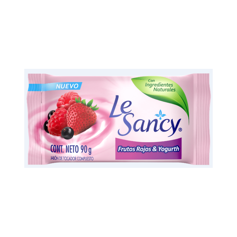 Jabon Barra Frutos Rojos & Yogurth Le Sancy 90 grs