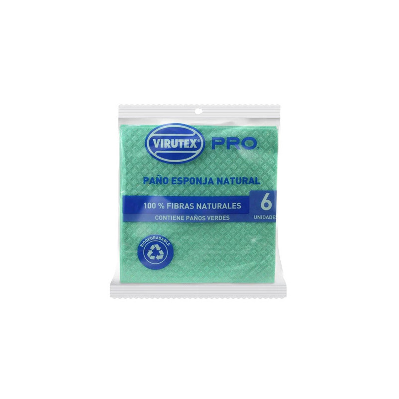 Paño Esponja Verde 6 Und Virutex Pro